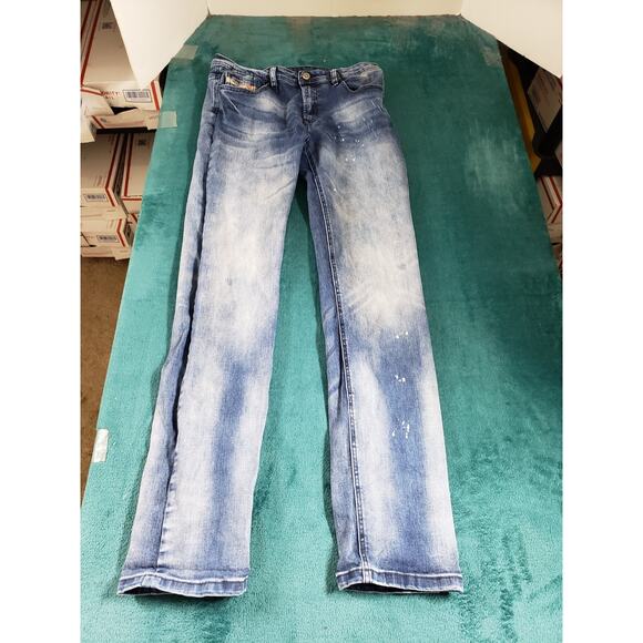 Diesel Jeans Size 16 Youth Girls Blue Pants Stretch Waykee J Mid Rise Straight - Picture 2 of 14